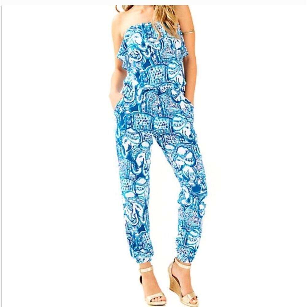 Lilly Pulitzer Ailsie Jumpsuit Indigo Keep on Trunkin